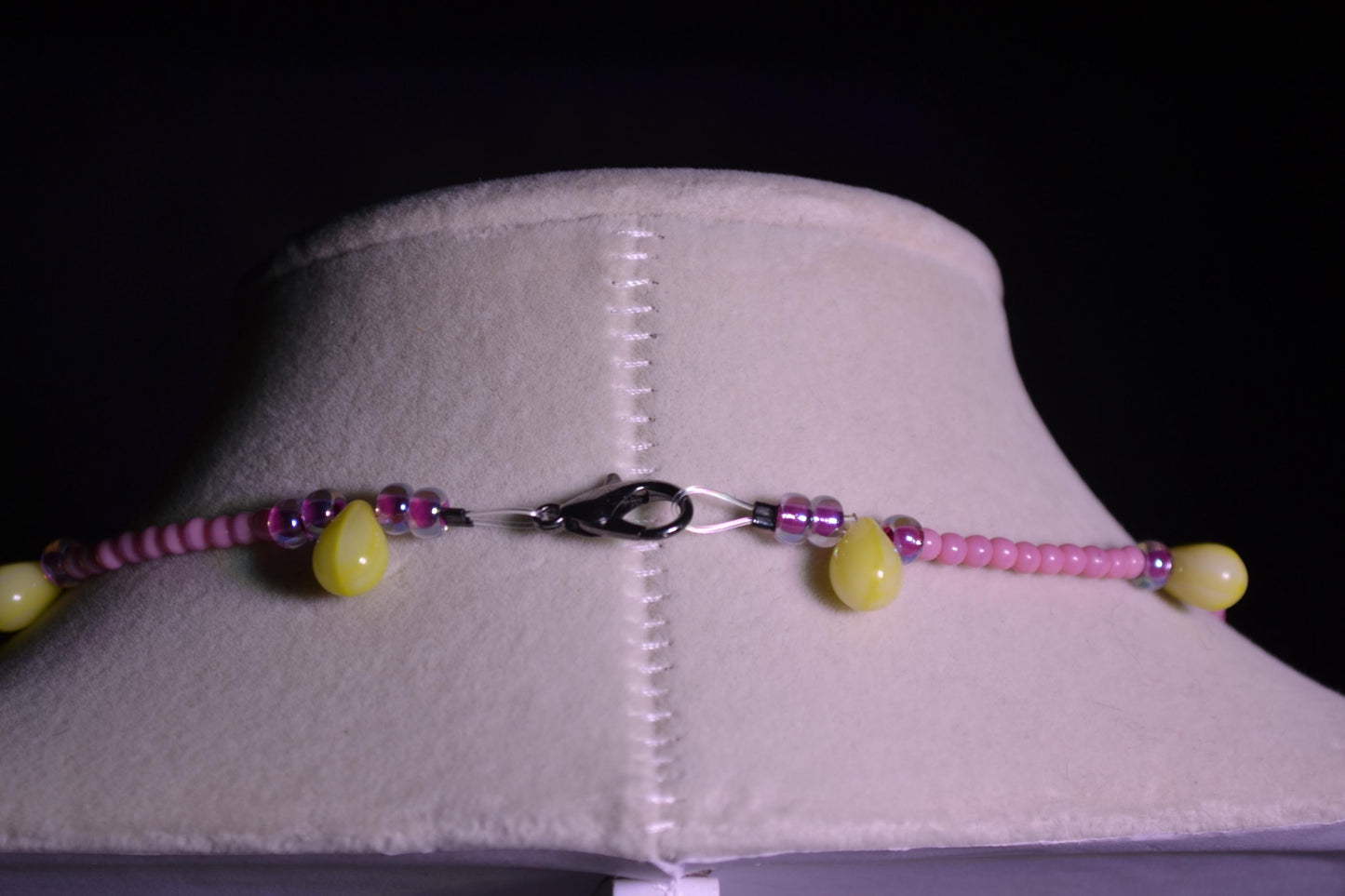 Pink and Yellow Beaded Necklace