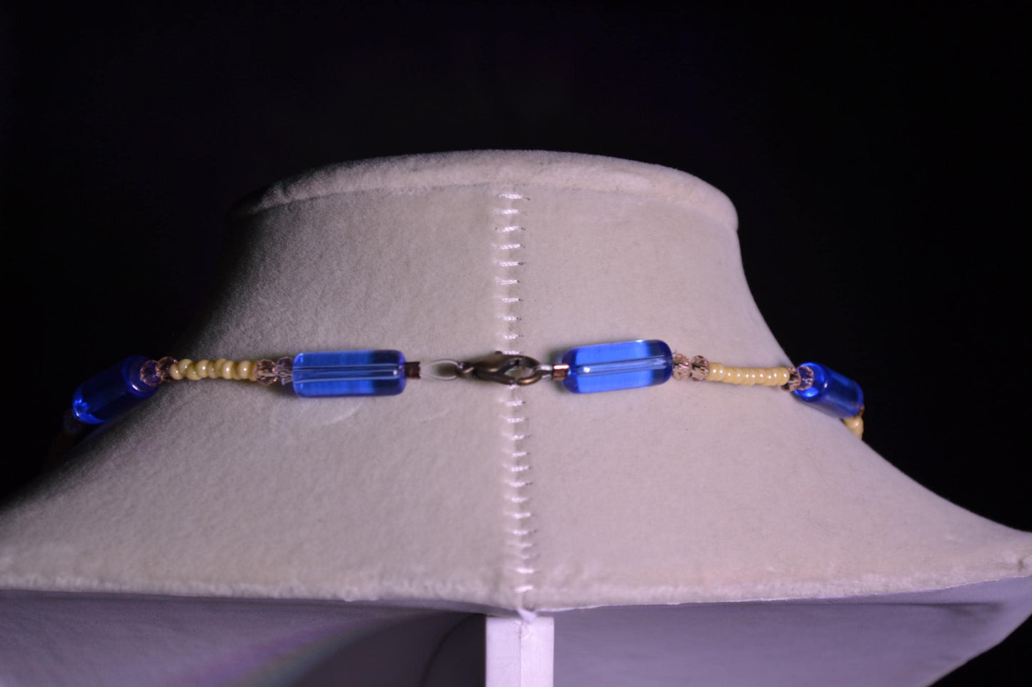 Blue and Yellow Beaded Necklace