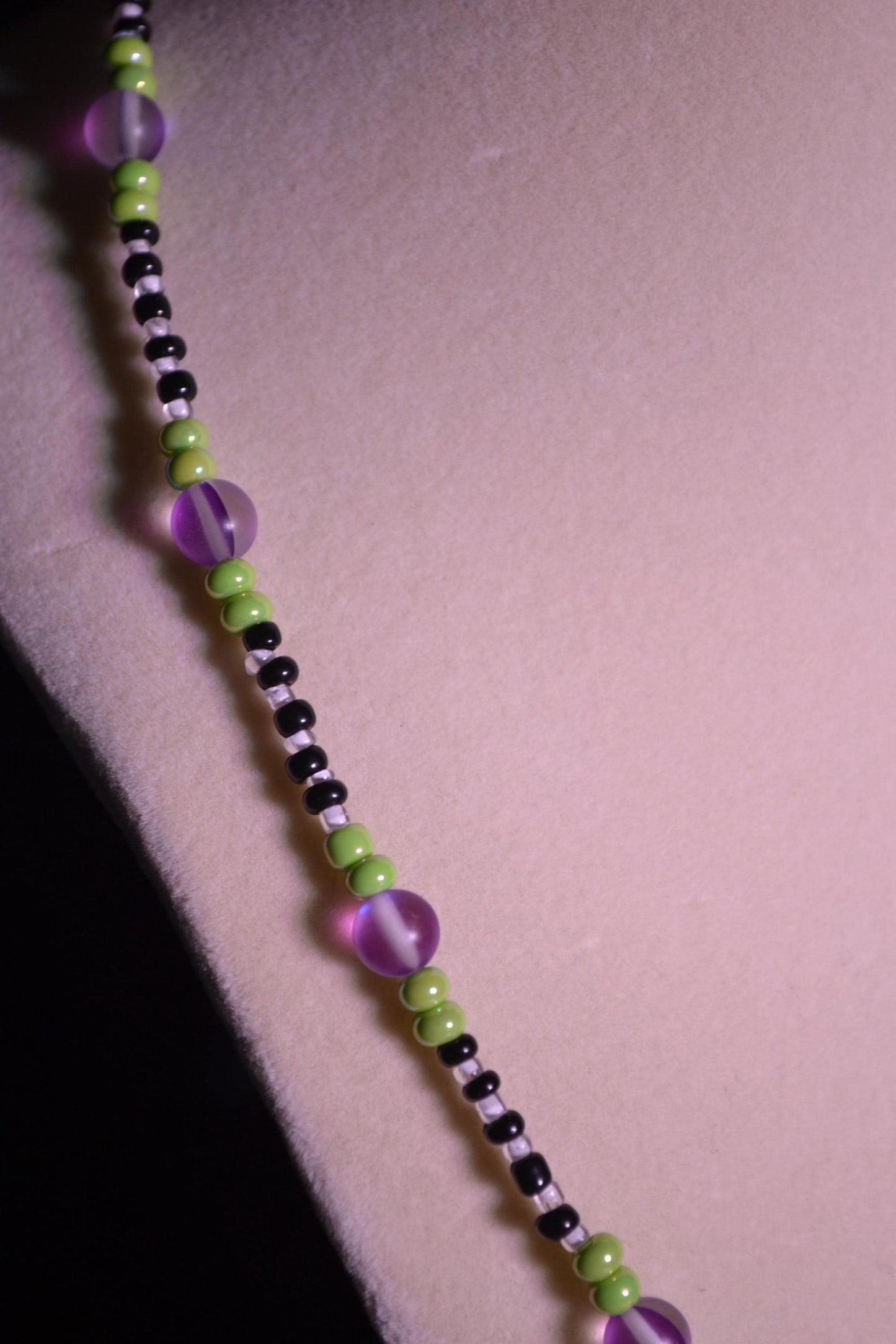 Multicolor glass bead necklace. Beetlejuice inspired