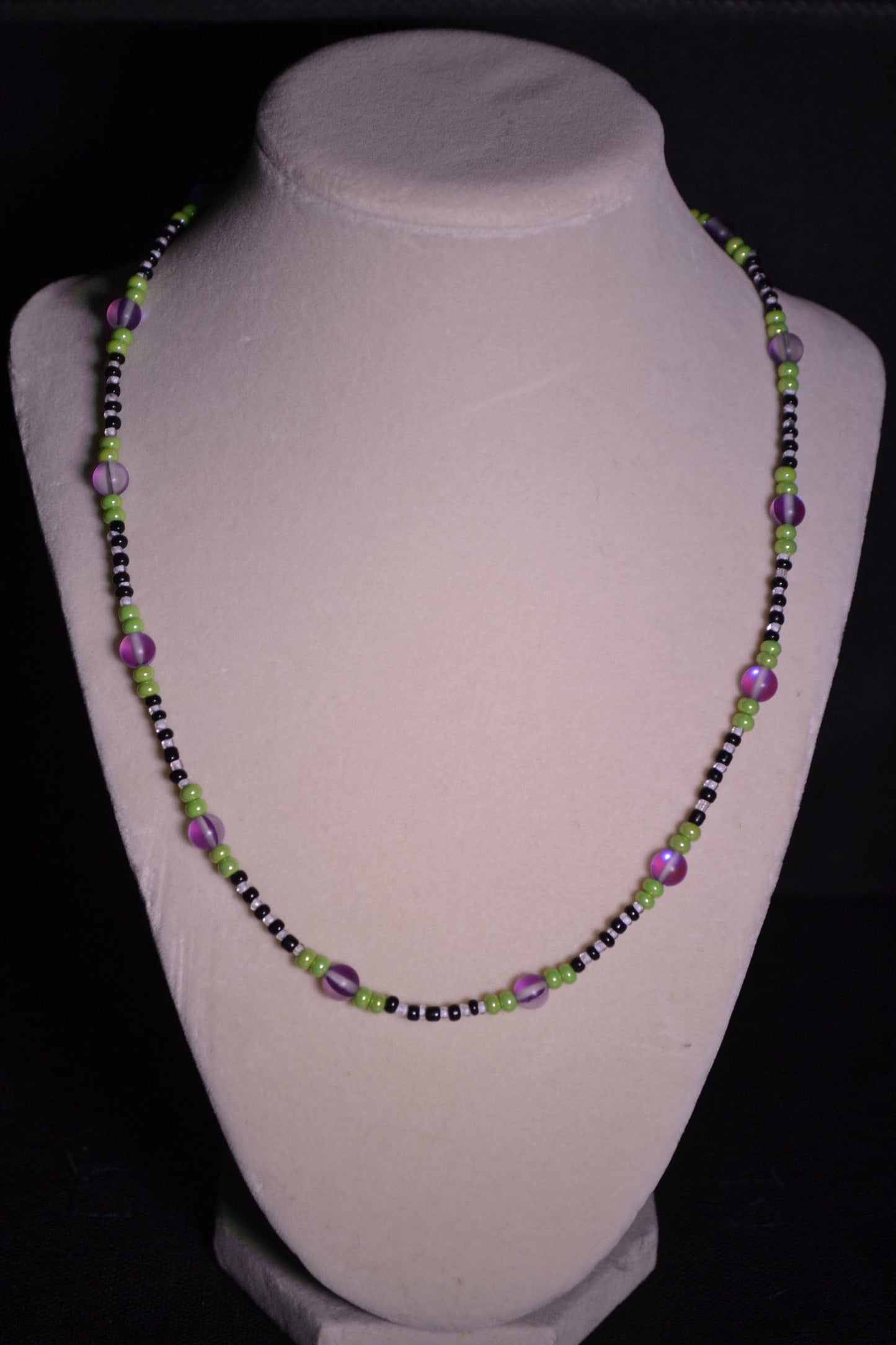 Multicolor glass bead necklace. Beetlejuice inspired