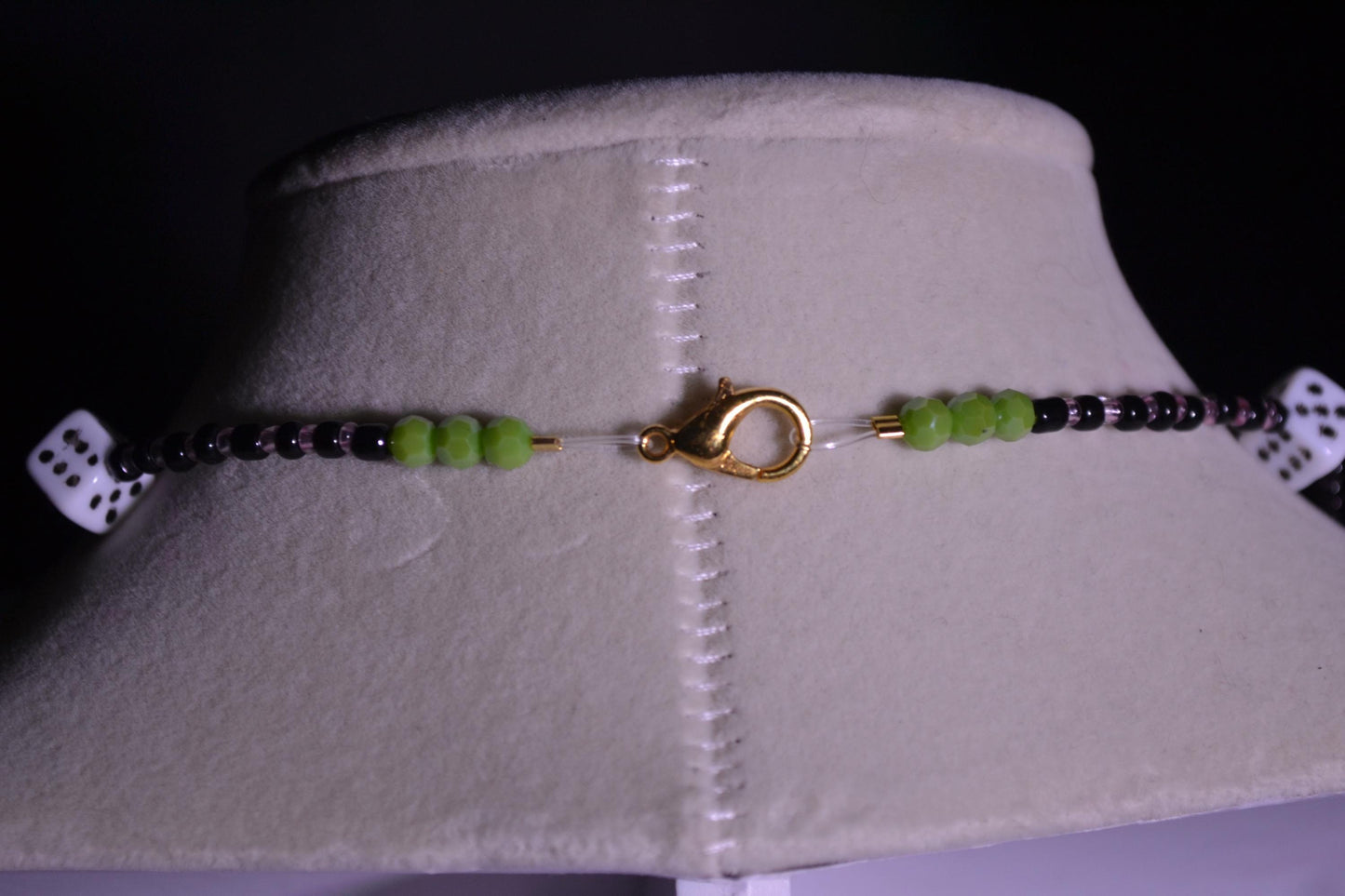 Roll the dice glass bead necklace