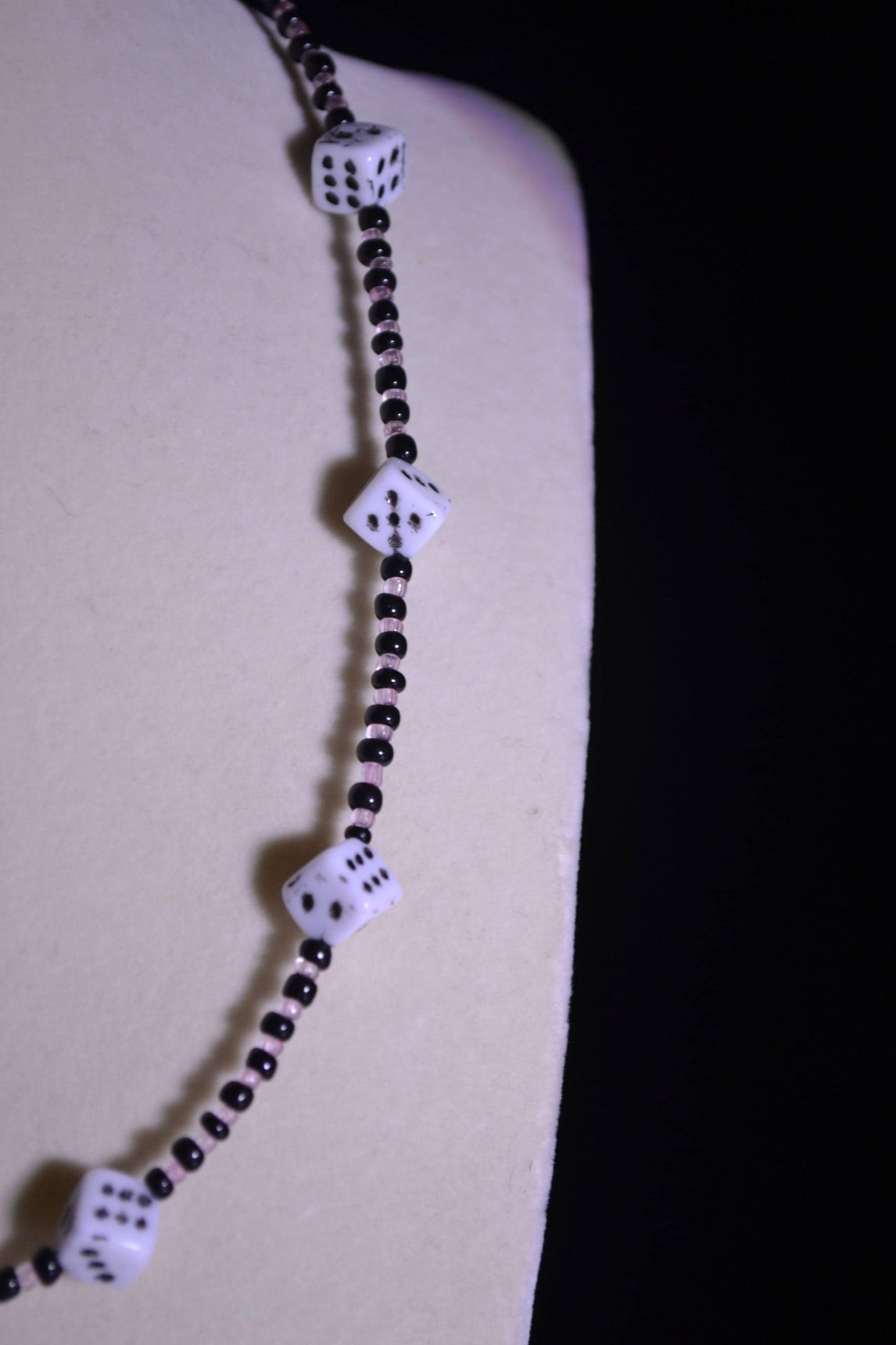 Roll the dice glass bead necklace
