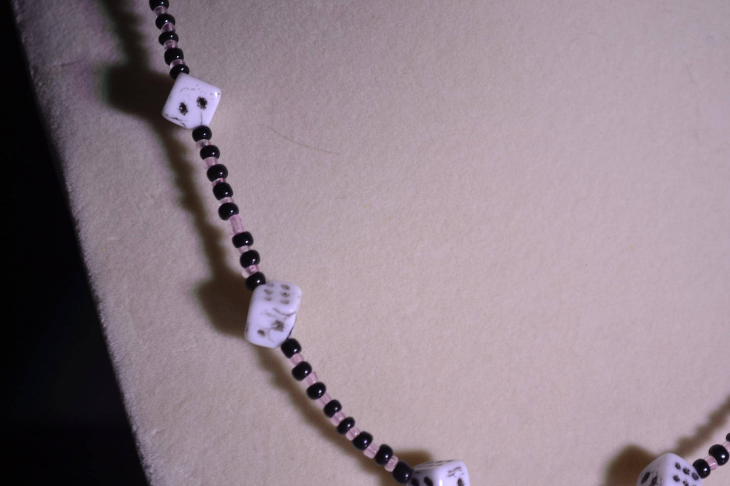 Roll the dice glass bead necklace
