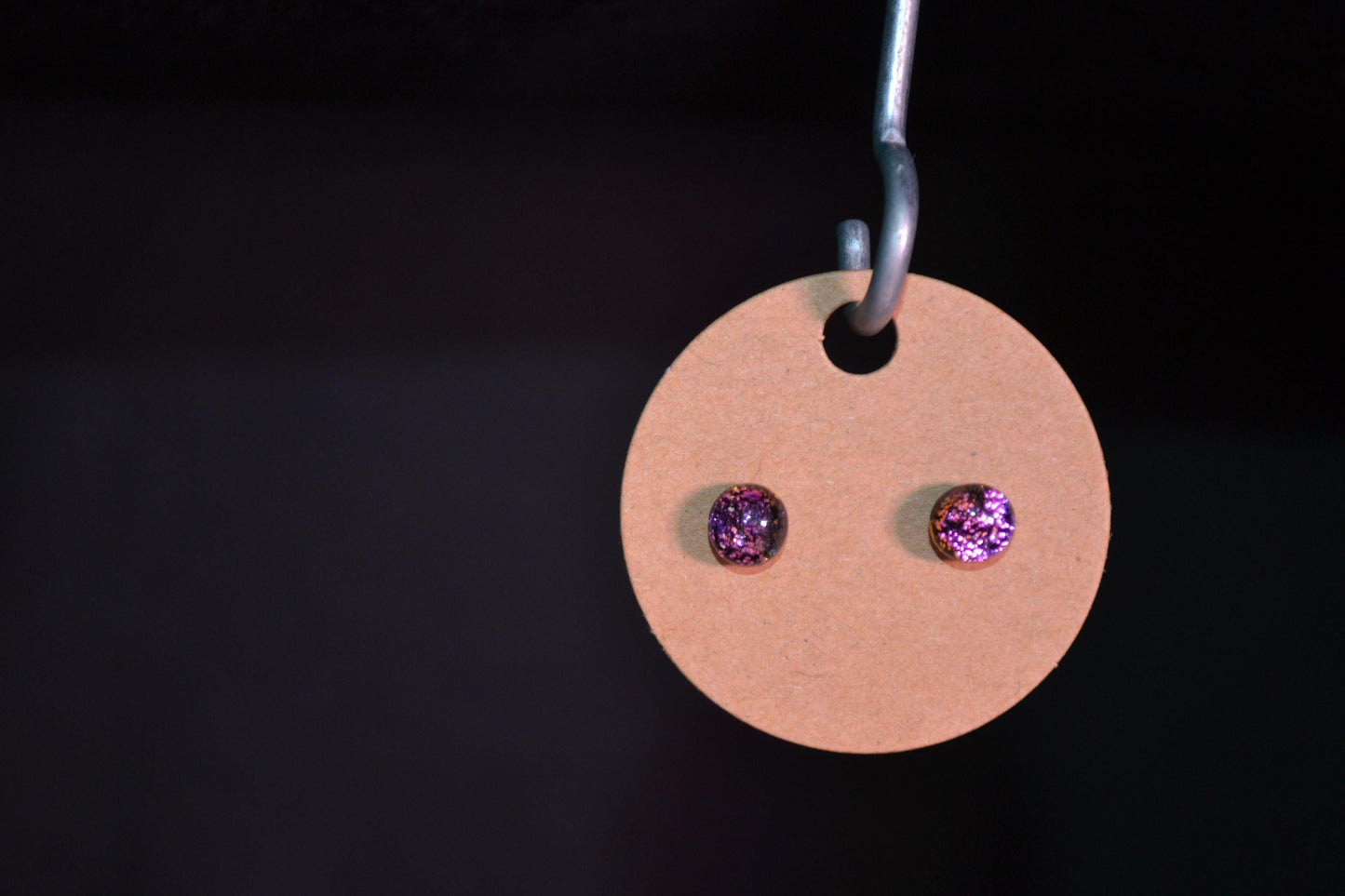 Dichrotic glass stud earrings