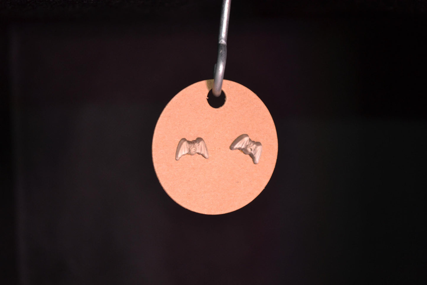 Glass bat stud earrings