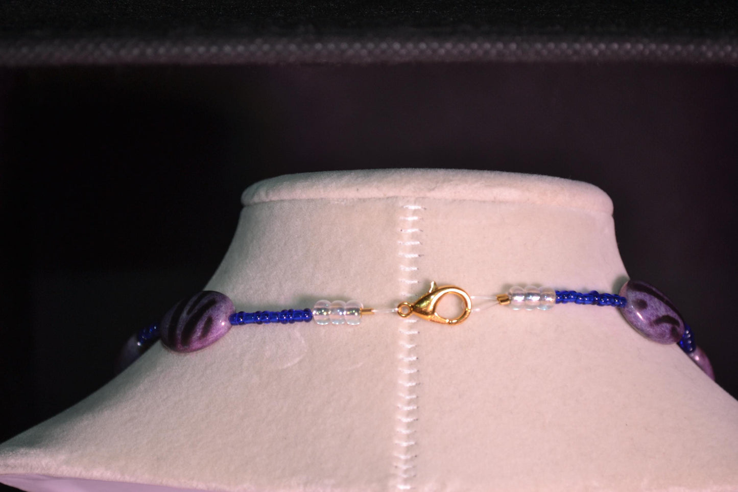 Purple and blue Beaded Necklace