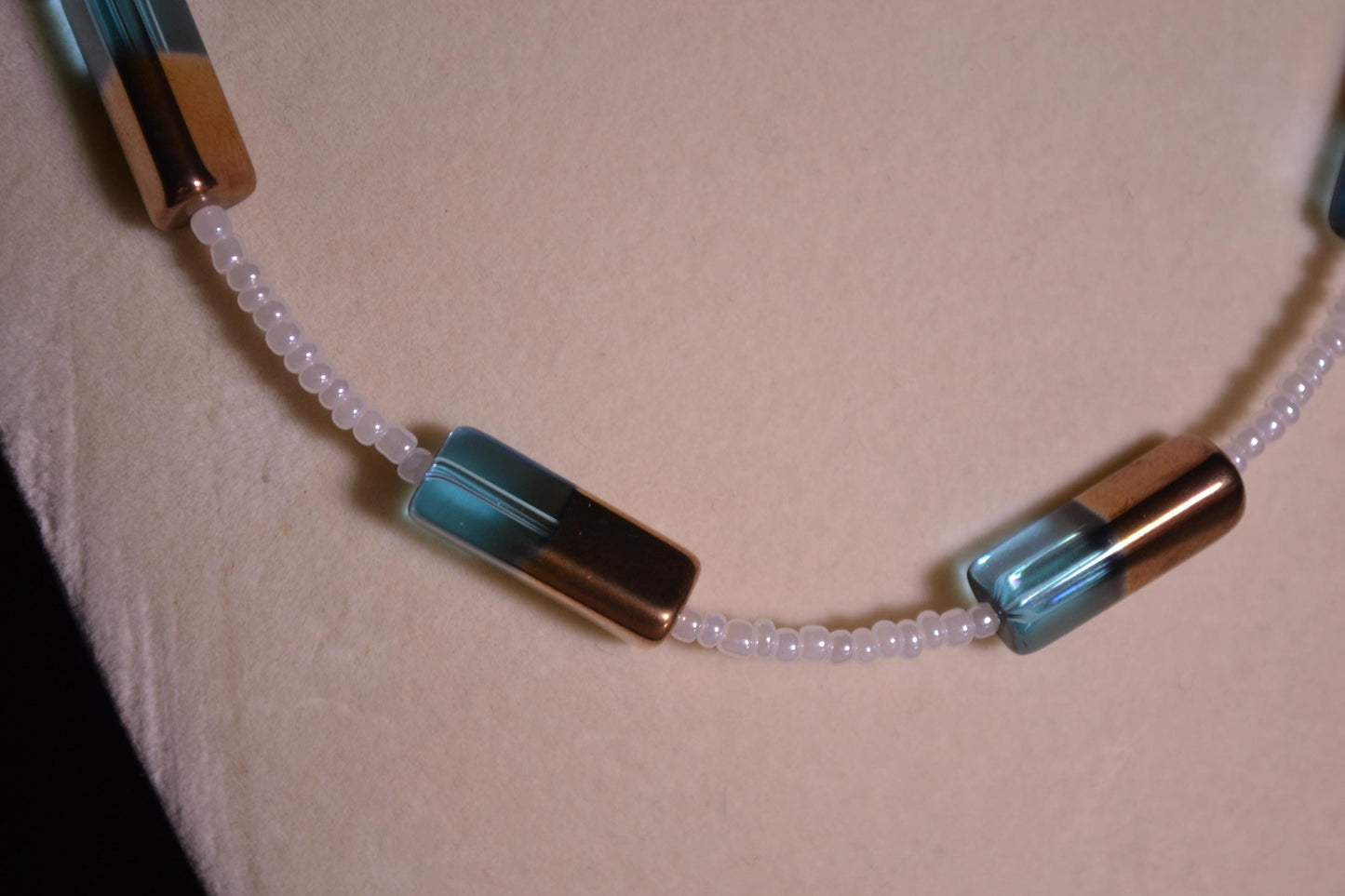 Blue and copper necklace & bracelet set