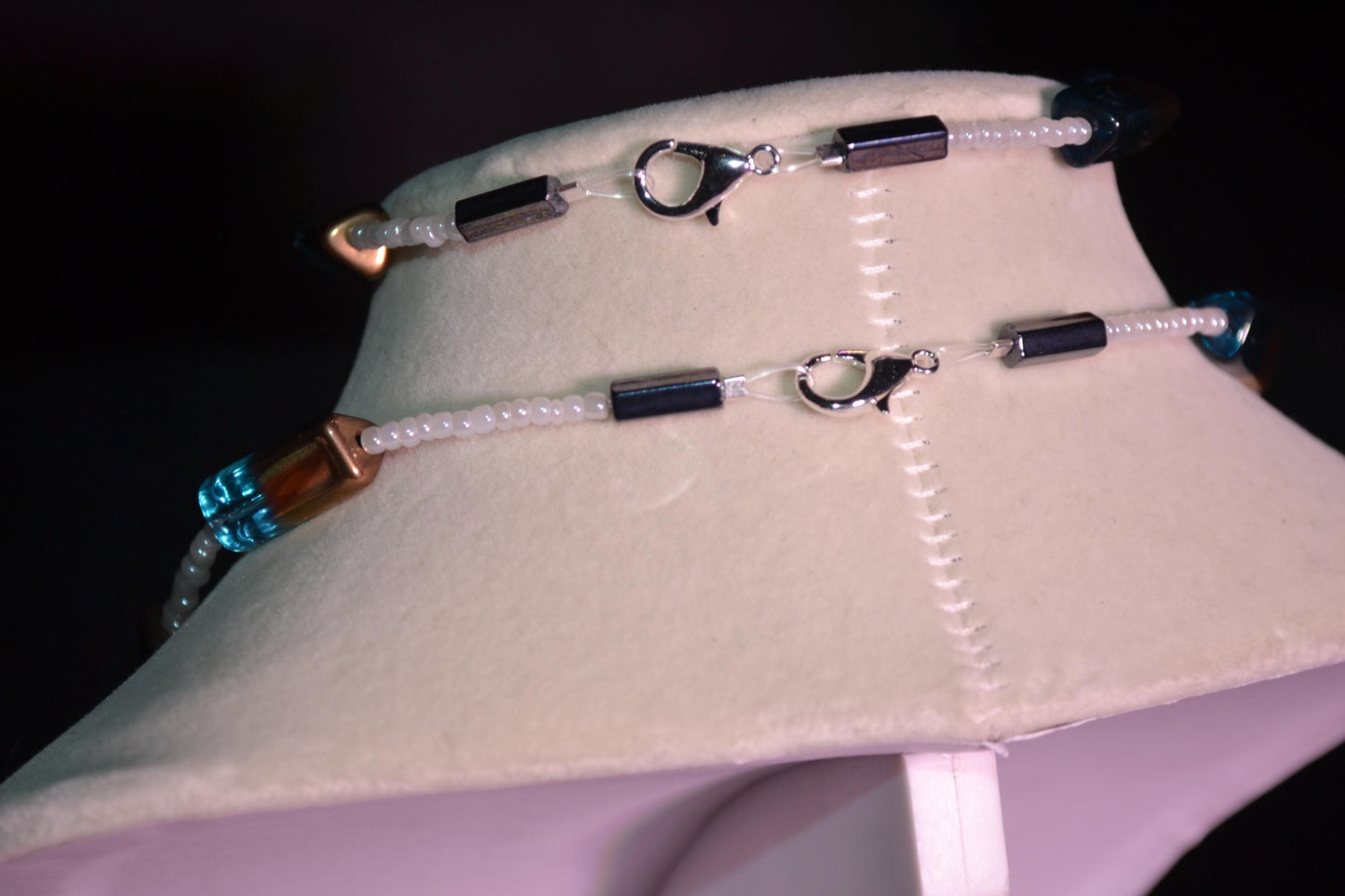 Blue and copper necklace & bracelet set