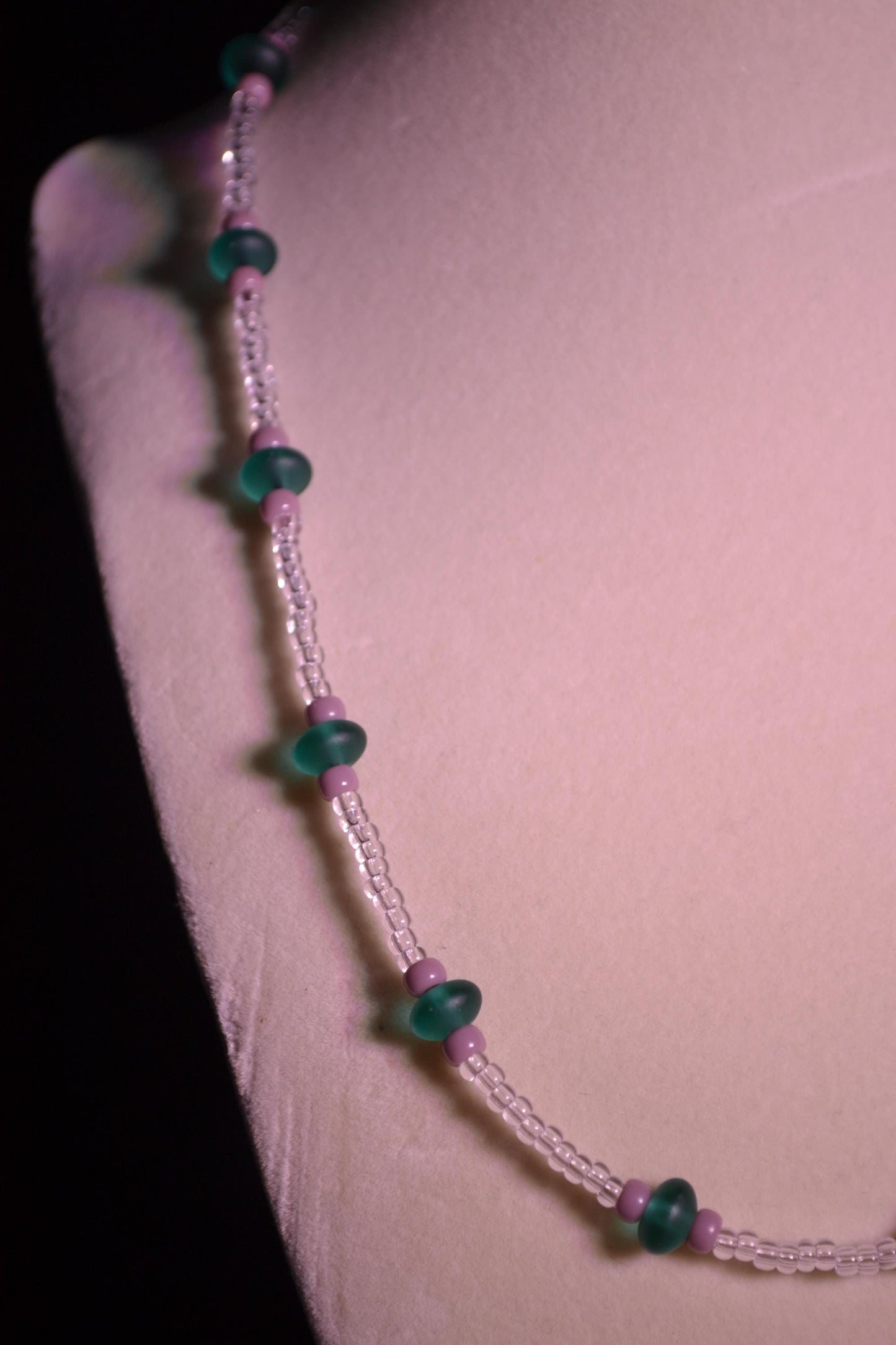 Teal and mauve necklace & bracelet set