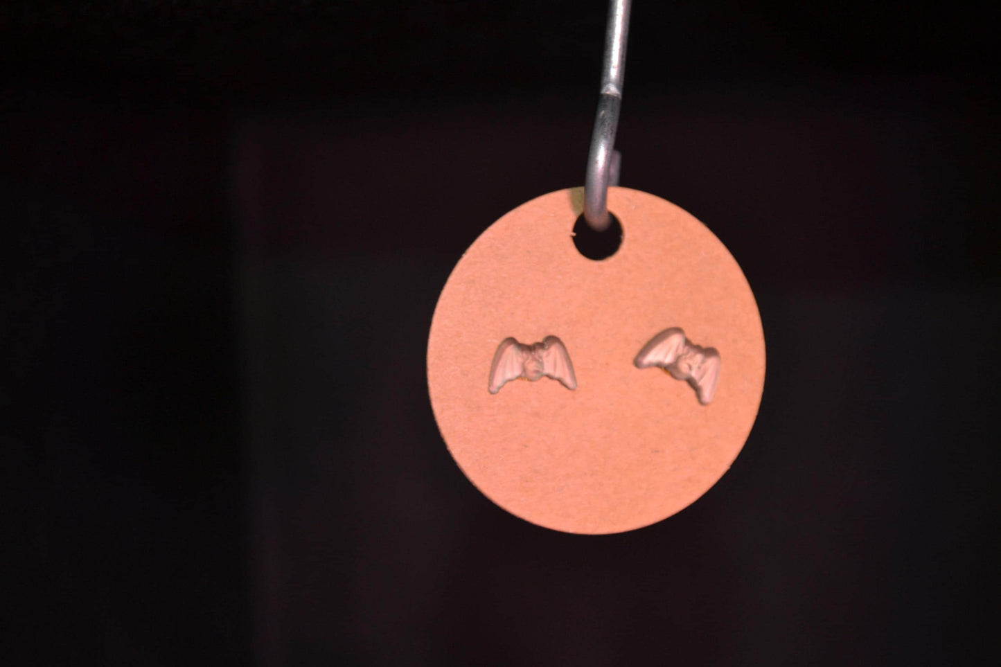 Glass bat stud earrings