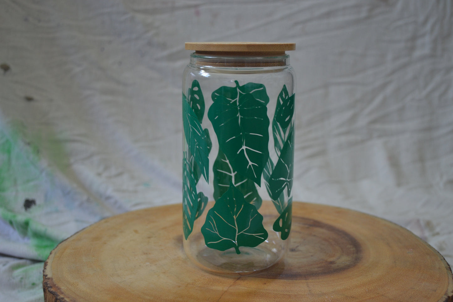 Houseplant Leaf Glass Can