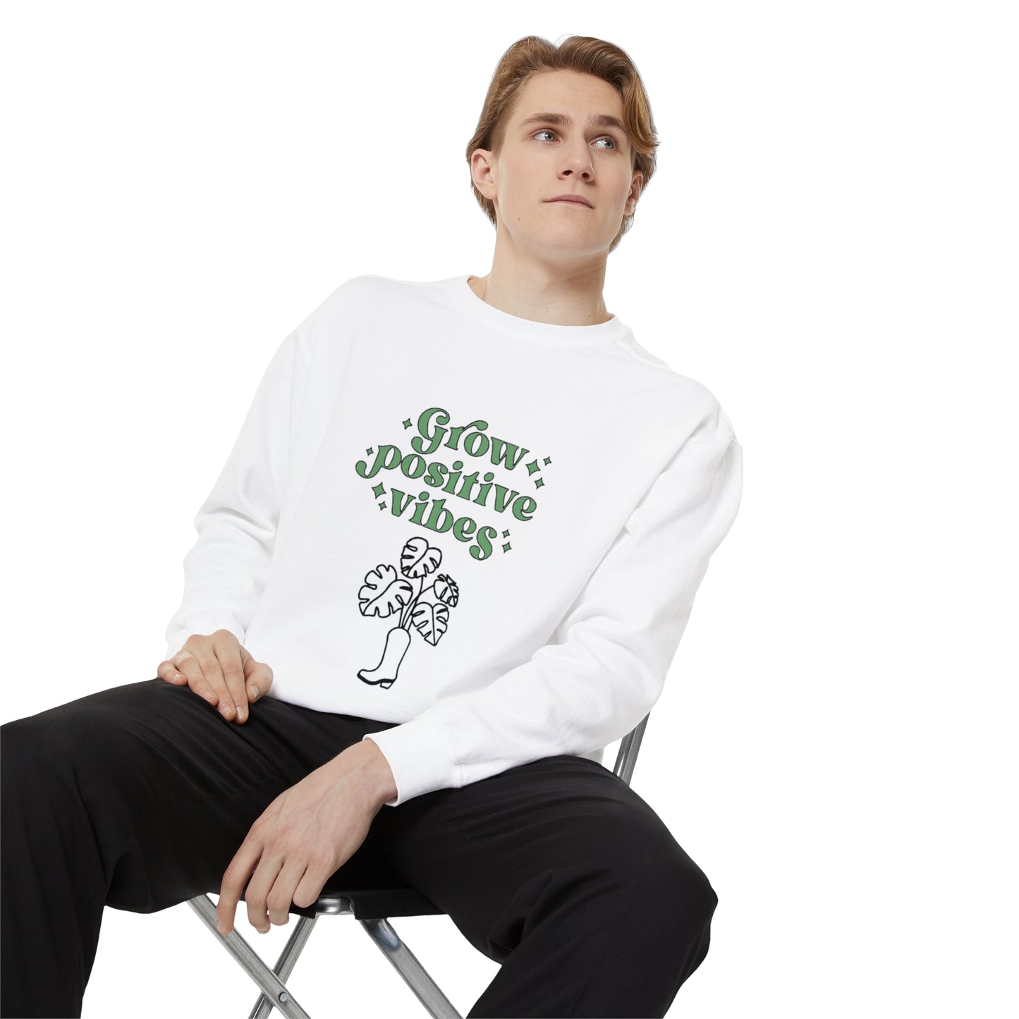 Grow Positive Garment-Dyed Crewneck