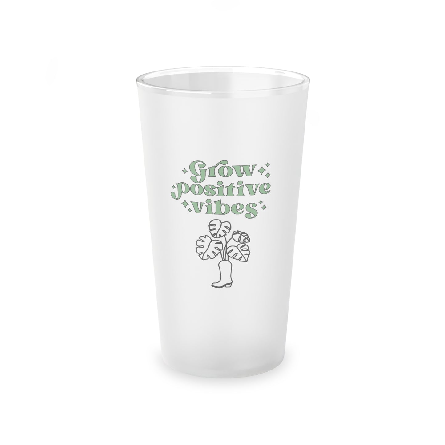 Grow Positive Frosted Pint Glass